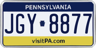 PA license plate JGY8877
