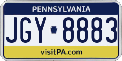 PA license plate JGY8883