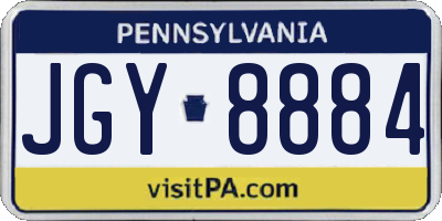 PA license plate JGY8884