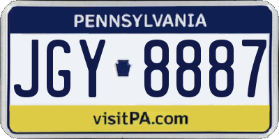 PA license plate JGY8887
