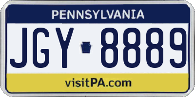 PA license plate JGY8889