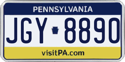 PA license plate JGY8890