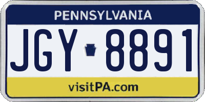 PA license plate JGY8891