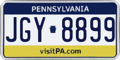 PA license plate JGY8899