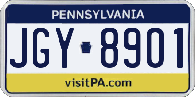 PA license plate JGY8901