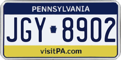 PA license plate JGY8902
