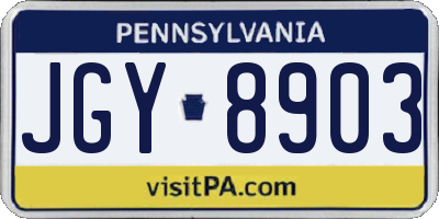 PA license plate JGY8903