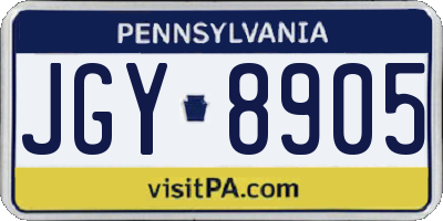 PA license plate JGY8905
