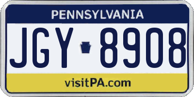 PA license plate JGY8908