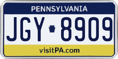 PA license plate JGY8909