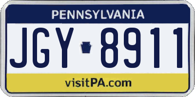 PA license plate JGY8911