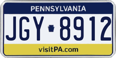 PA license plate JGY8912