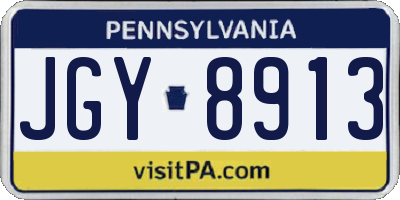 PA license plate JGY8913