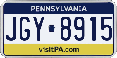 PA license plate JGY8915