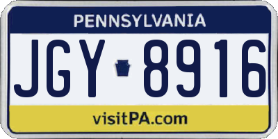 PA license plate JGY8916