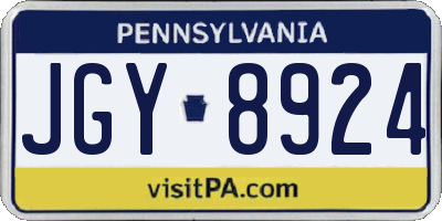 PA license plate JGY8924