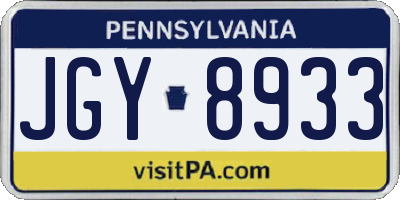 PA license plate JGY8933