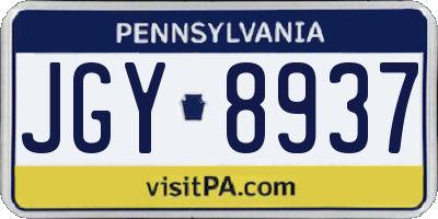 PA license plate JGY8937