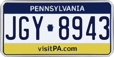 PA license plate JGY8943