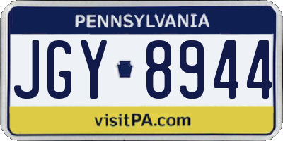 PA license plate JGY8944