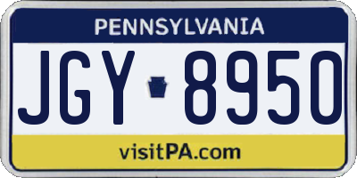 PA license plate JGY8950