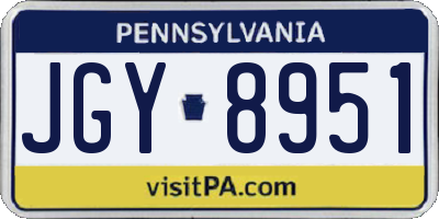 PA license plate JGY8951