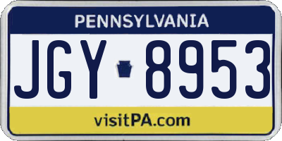 PA license plate JGY8953