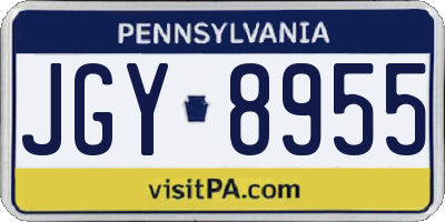 PA license plate JGY8955