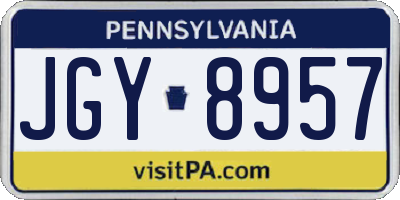 PA license plate JGY8957