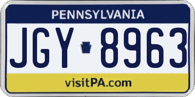 PA license plate JGY8963