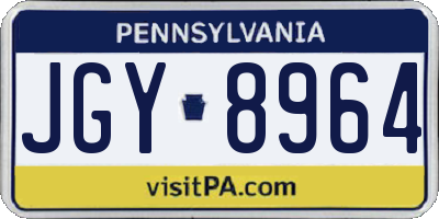PA license plate JGY8964