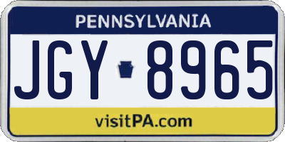 PA license plate JGY8965