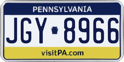 PA license plate JGY8966
