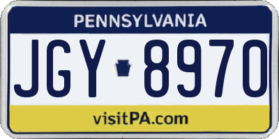 PA license plate JGY8970