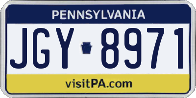 PA license plate JGY8971
