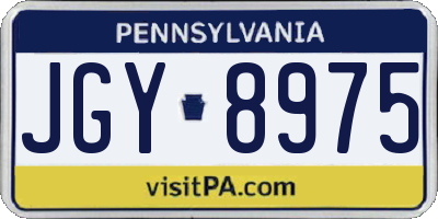 PA license plate JGY8975
