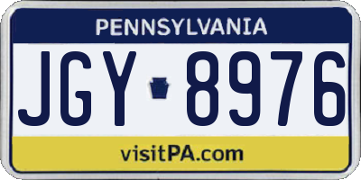 PA license plate JGY8976