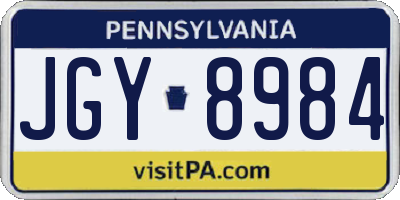 PA license plate JGY8984