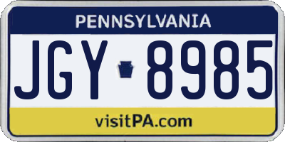 PA license plate JGY8985
