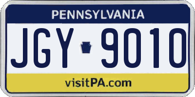 PA license plate JGY9010