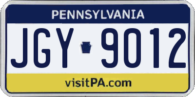 PA license plate JGY9012