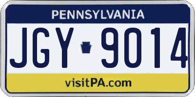 PA license plate JGY9014