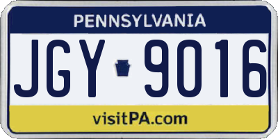PA license plate JGY9016