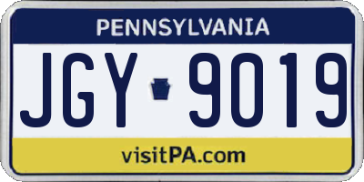 PA license plate JGY9019