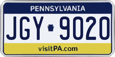 PA license plate JGY9020