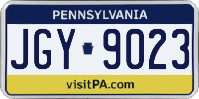 PA license plate JGY9023