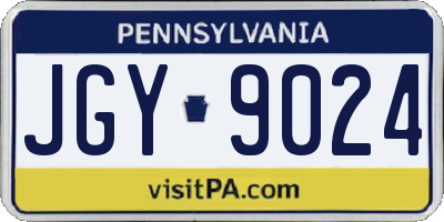 PA license plate JGY9024