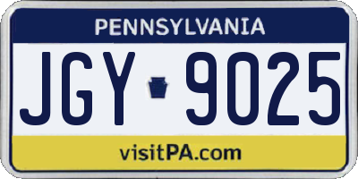 PA license plate JGY9025