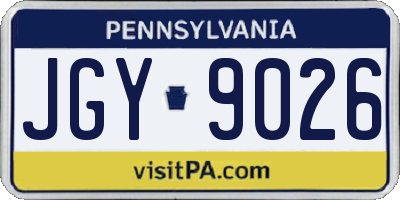 PA license plate JGY9026