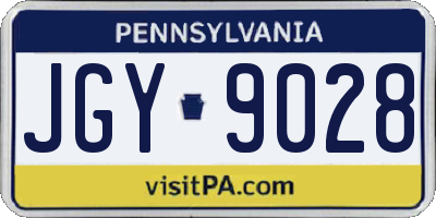 PA license plate JGY9028